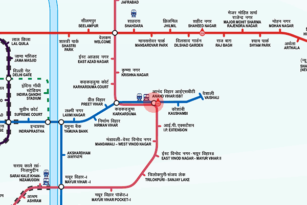 Anand Vihar station map