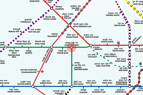 Ashok Park Main station map