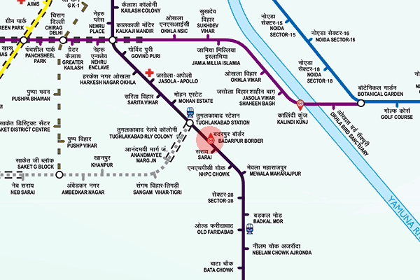 Badarpur Border station map