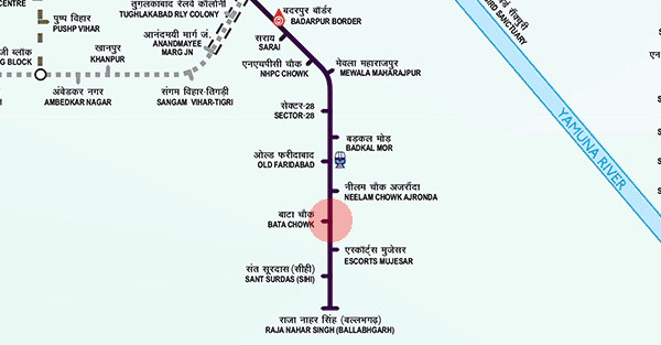 Bata Chowk station map
