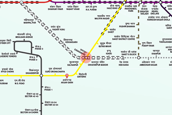 Chhatarpur station map