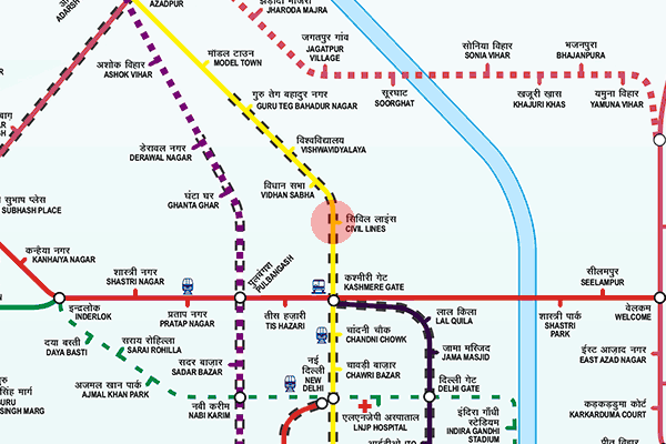 Civil Lines station map