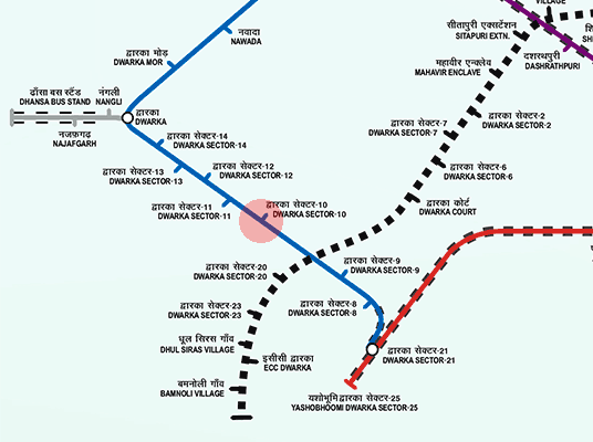 Dwarka Sector 10 station map