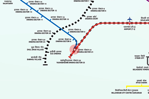 Dwarka Sector 21 station map