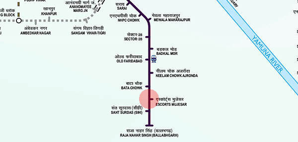 Escorts Mujesar station map