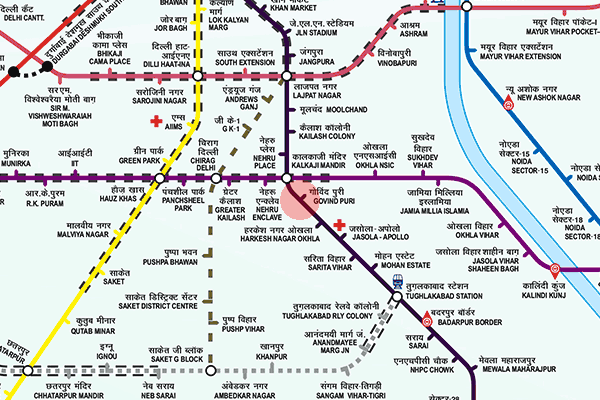 Govindpuri station map
