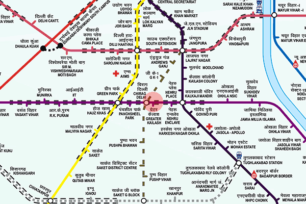 Greater Kailash Station Map Delhi Metro