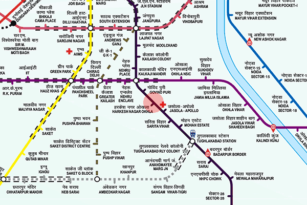 Harkesh Nagar Okhla station map