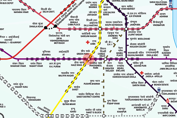 Hauz Khas station map