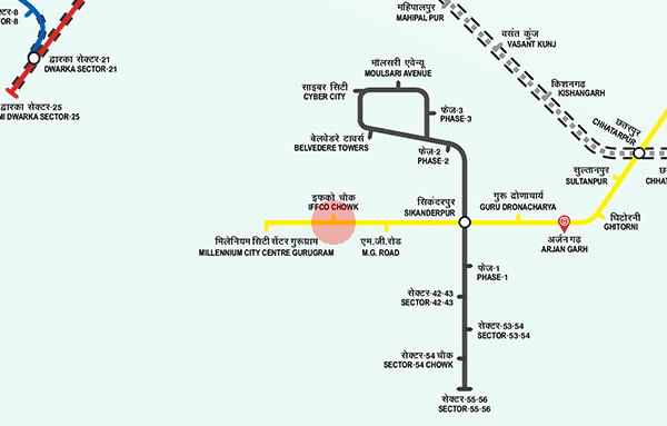 IFFCO Chowk station map