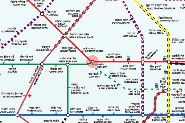 Inderlok station map