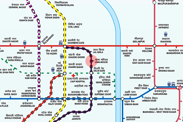 Jama Masjid station map