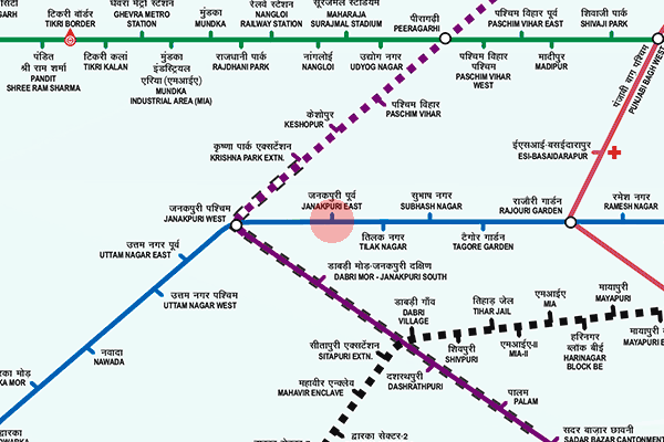 Janakpuri East station map