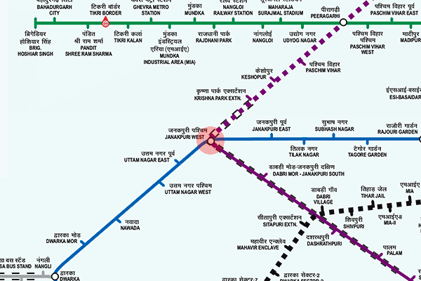 Janakpuri West station map