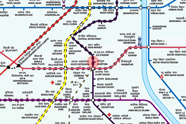 Jangpura station map