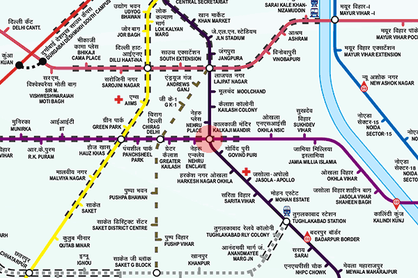 Kalkaji Mandir station map