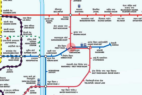 Karkarduma station map