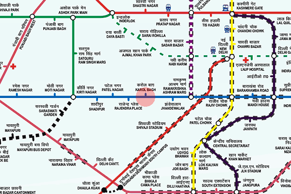 Karol Bagh station map