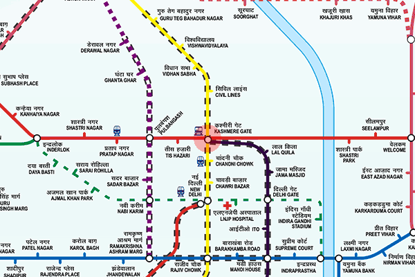 Kashmere Gate station map