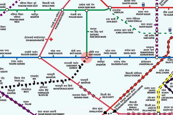 Kirti Nagar station map