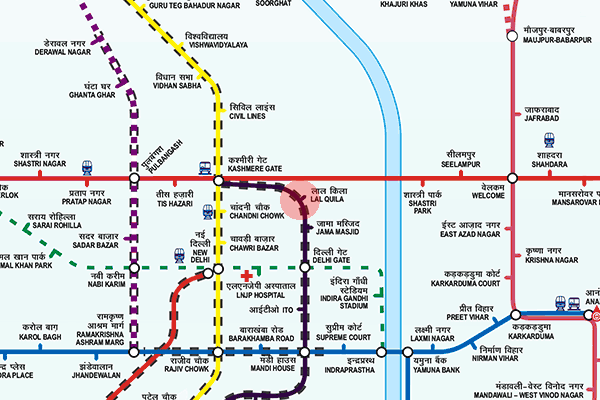 Lal Qila station map