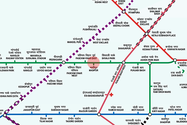 Madipur station map