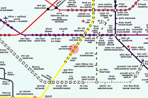 Malviya Nagar station map