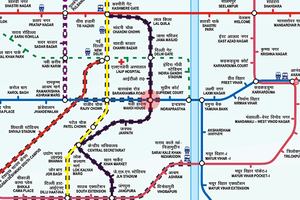 Mandi House station map