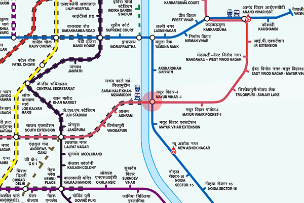 Mayur Vihar-I station map