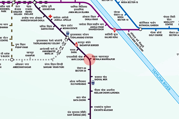 Mewla Maharajpur station map