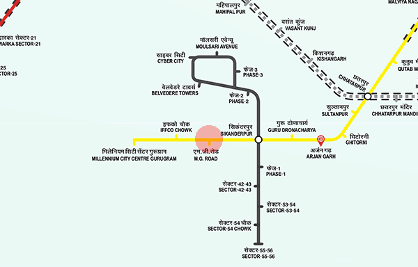 MG Road station map