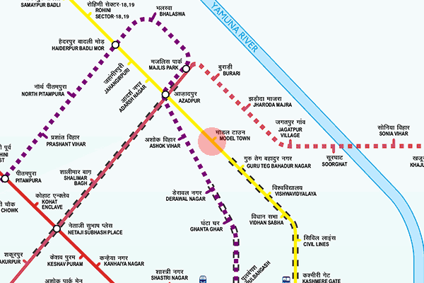 Model Town station map