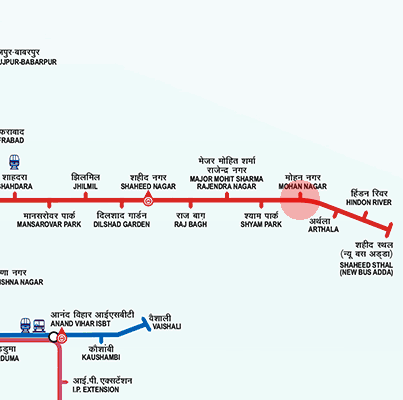 Mohan Nagar station map