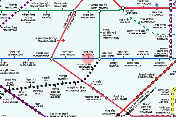 Moti Nagar station map