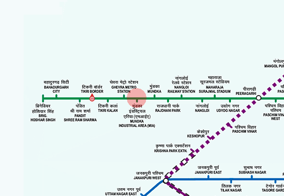 Mundka Industrial Area (MIA) station map