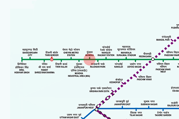 Mundka station map
