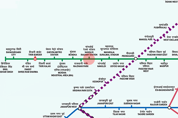 Nangloi Railway Station station map