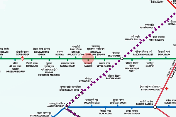 Nangloi station map