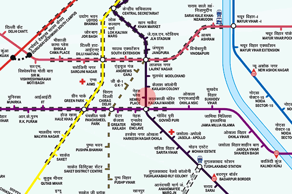 Nehru Place station map