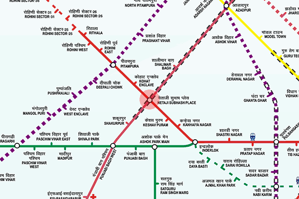 Netaji Subhash Place station map