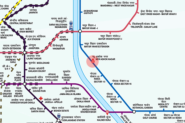 New Ashok Nagar station map