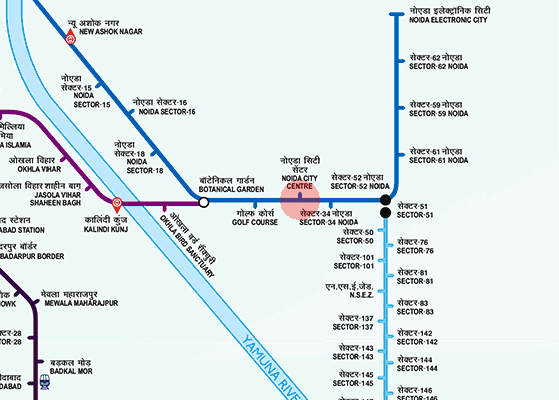 Noida City Centre station map