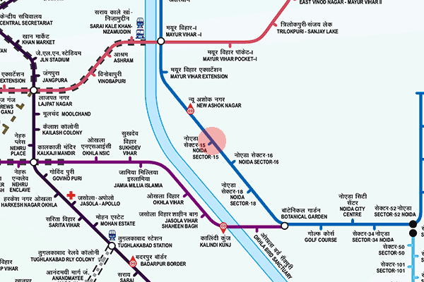Noida Sector 15 station map