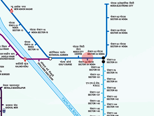 Noida Sector 34 station map
