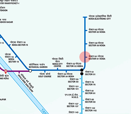 Noida Sector 61 station map