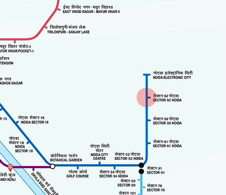 Noida Sector 62 station map