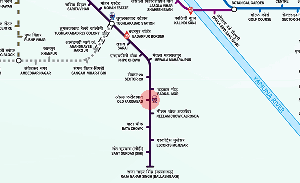 Old Faridabad station map