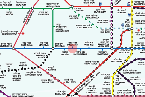 Patel Nagar station map