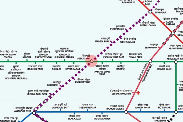 Peeragarhi station map