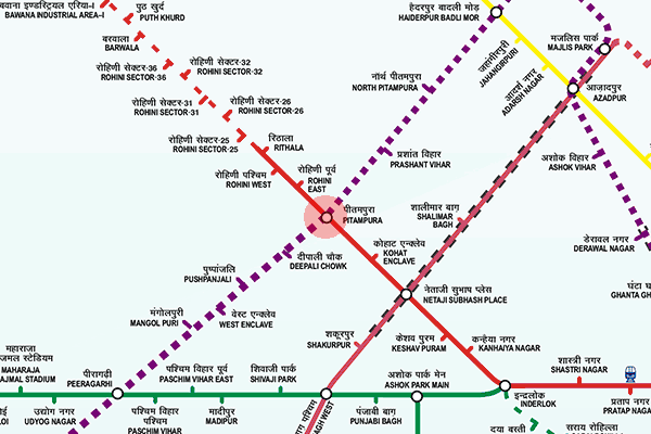 Pitam Pura station map